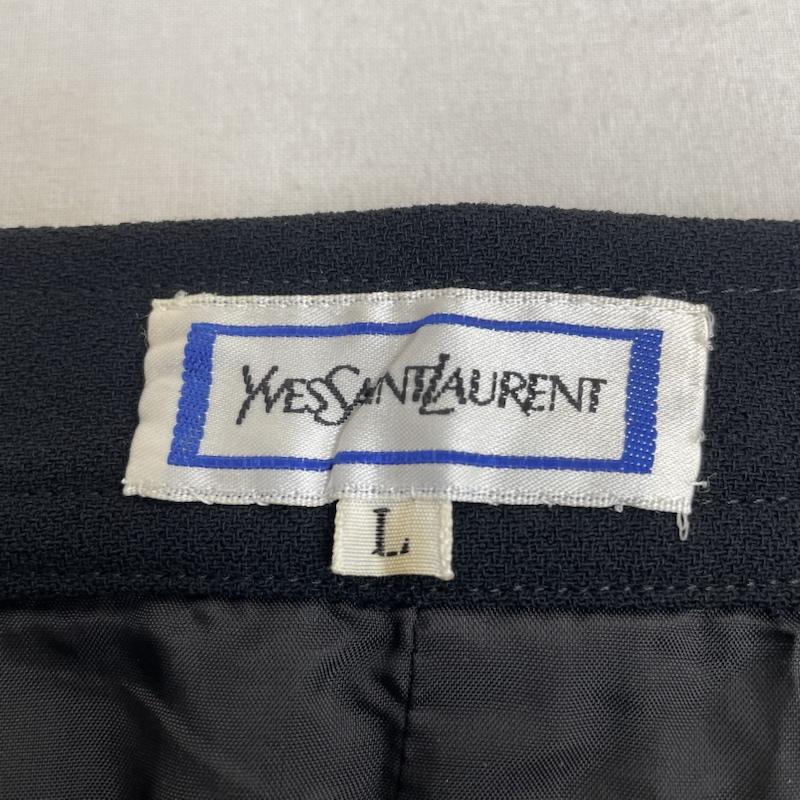 イヴサンローラン Yves Saint Laurent スカート ひざ丈スカート スリット入り ひざ丈 台形スカート タイト サイドジップ 無地 L 無地 黒 / ブラック / black レディース USED 古着 中古 50133120