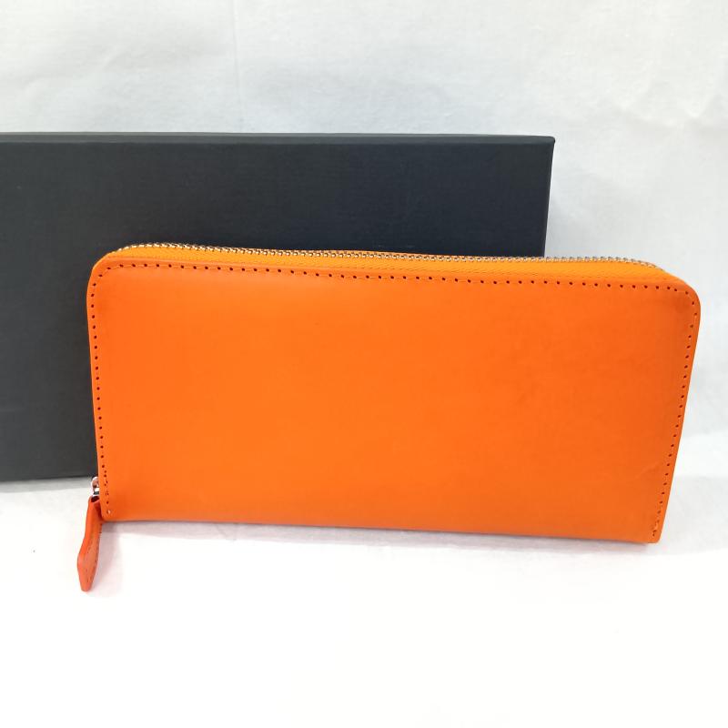 レザー レザー 財布 長財布 PELLE CONCIATA AL VEGETABLE IN TOSCANA レザー 長財布 オレンジ made in italy 無地 橙 / オレンジ / orange メンズ USED 古着 中古 50133170
