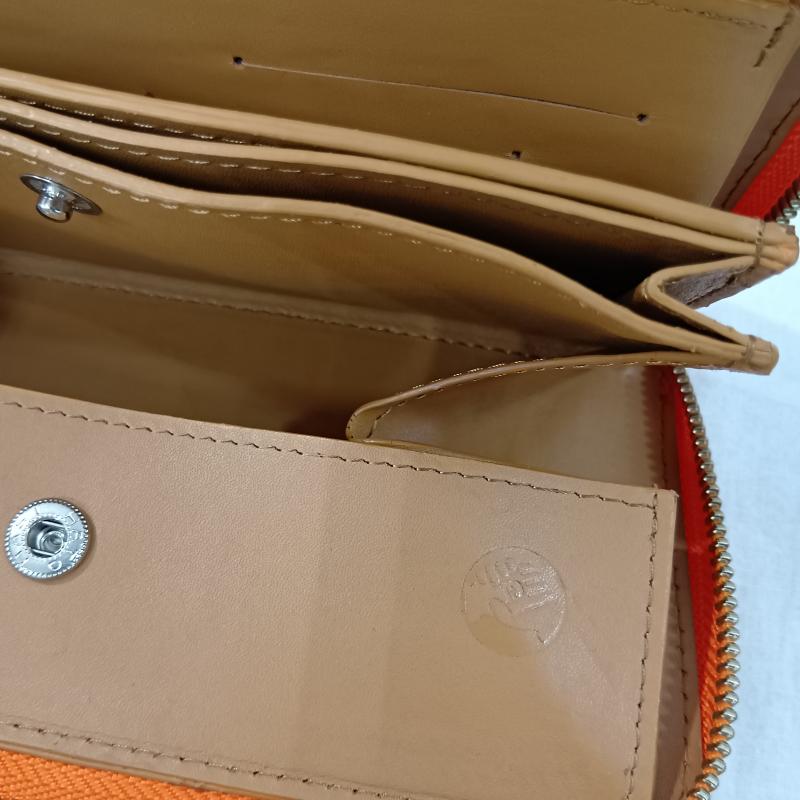 レザー レザー 財布 長財布 PELLE CONCIATA AL VEGETABLE IN TOSCANA レザー 長財布 オレンジ made in italy 無地 橙 / オレンジ / orange メンズ USED 古着 中古 50133170