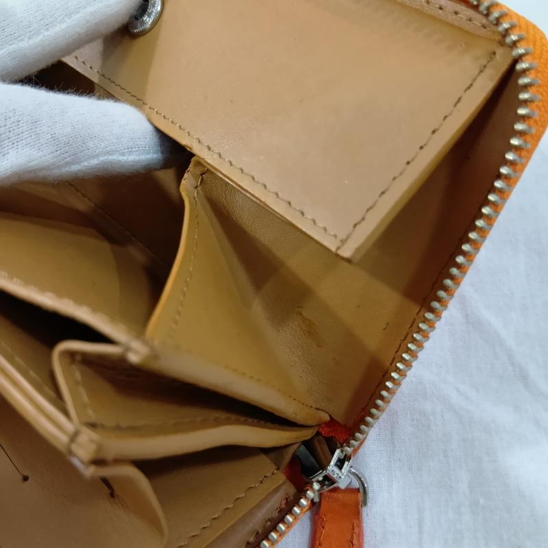 レザー レザー 財布 長財布 PELLE CONCIATA AL VEGETABLE IN TOSCANA レザー 長財布 オレンジ made in italy 無地 橙 / オレンジ / orange メンズ USED 古着 中古 50133170