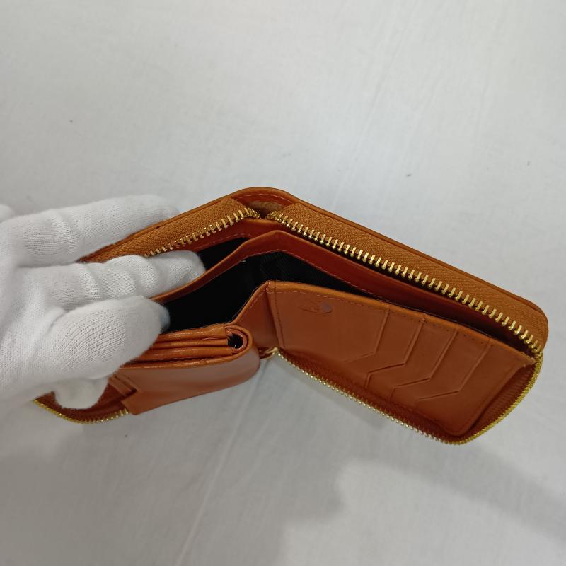レザー レザー 財布 二つ折り PELLE CONCIATA AL VEGETABLE IN TOSCANA レザー 二つ折り財布 ブラウン 多機能 made in italy 無地 茶 / ブラウン / brown レディース USED 古着 中古 50133226