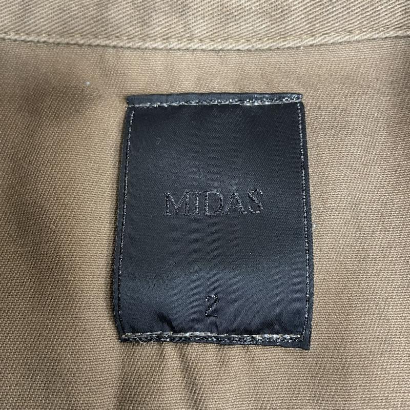 ミダス MIDAS ジャケット、上着 ジャンパー、ブルゾン ジージャン デニム トラッカ― ジャケット シャツ ブルゾン ダメージ リペア加工 ボタン 2 ダメージ加工 茶 / ブラウン / brown メンズ USED 古着 中古 50133244