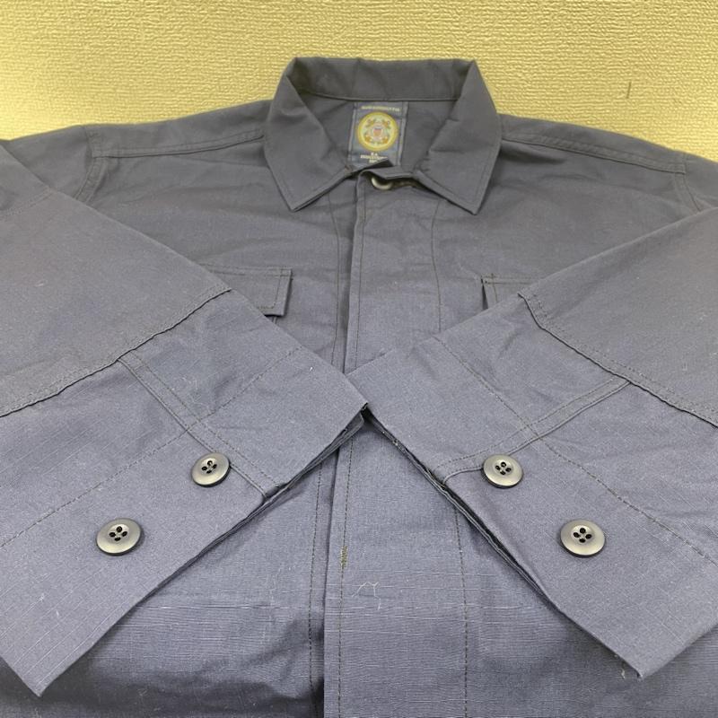 古着 USED ジャケット、上着 ジャンパー、ブルゾン USCG リップストップ BDU ユーティリティ シャツジャケット アメリカ沿岸警備隊 サイズ45R - ロゴ、文字 X 刺繍 青 / ブルー / blue メンズ USED 古着 中古 50133249