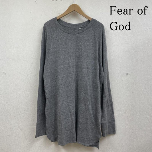 フィアーオブゴッド Fear of God Tシャツ 長袖 15-16 USA製 ロンT 長袖 Tシャツ クルーネック ラグランスリーブシャツ 大きめ ビッグシルエット XL 無地 灰 / グレー / gray メンズ USED 古着 中古 50133268
