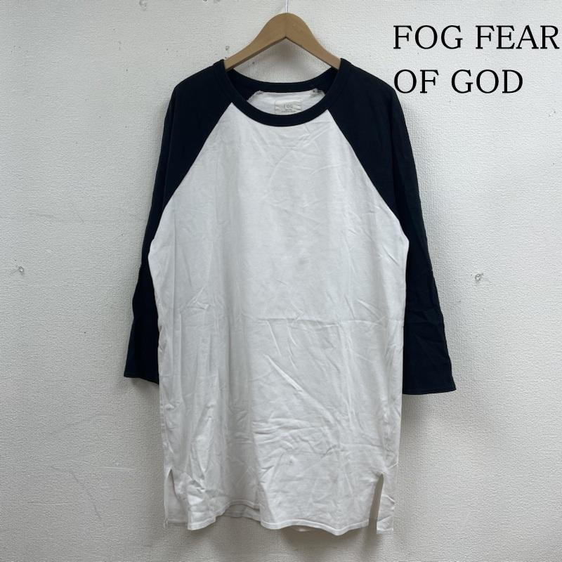 フォグ フィア オブ ゴッド FOG FEAR OF GOD Tシャツ 七分袖 ラグランスリーブ 7分袖 Tシャツ クルーネック カットソー 無地 ロング丈 サイドスリット入り M 無地 白 / ホワイト / white X 黒 / ブラック / black メンズ USED 古着 中古 50133270