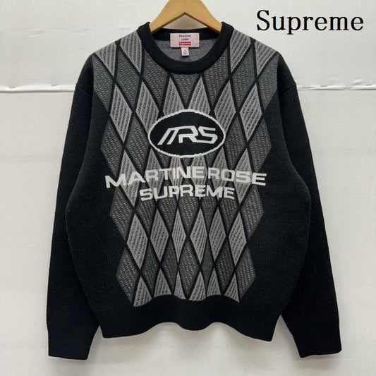 シュプリーム Supreme ニット、セーター 長袖 24AW Martine Rose Sweater アーガイル クルーネック ニット S 黒 / ブラック / black メンズ USED 古着 中古 50133307