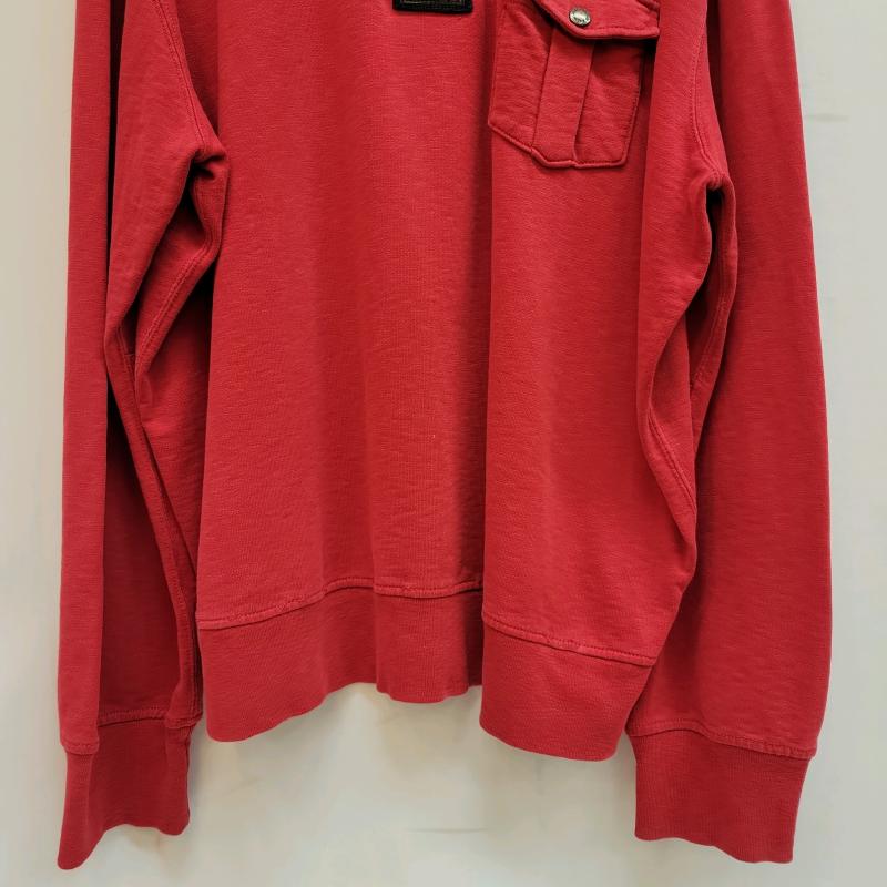 ポロラルフローレン POLO RALPH LAUREN トレーナー 長袖 90s ハーフジップ スナップ プルオーバー スウェット XXL 赤 / レッド / red メンズ USED 古着 中古 50133317