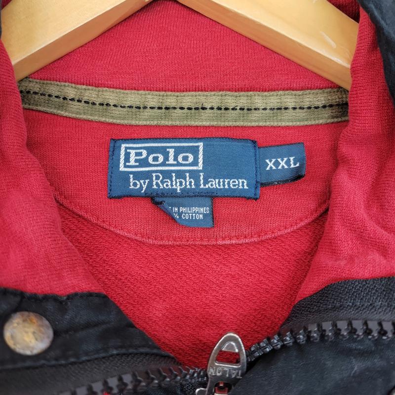 ポロラルフローレン POLO RALPH LAUREN トレーナー 長袖 90s ハーフジップ スナップ プルオーバー スウェット XXL 赤 / レッド / red メンズ USED 古着 中古 50133317