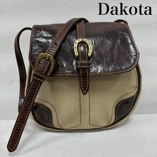 ダコタ Dakota ショルダーバッグ ショルダーバッグ キャンバス レザー 真鍮 ホースシュー 斜め掛け ショルダー バッグ ポーチ - ナチュラル / ナチュラル / X 茶 / ブラウン / brown レディース USED 古着 中古 50133320