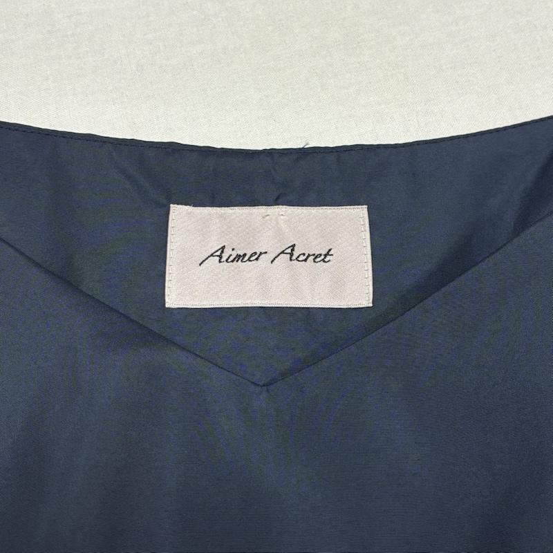 エメ AIMER ワンピース ロングスカート Acret ノースリーブ パーティ ドレス ワンピース レースアップ リボン ベルト M 無地 紺 / ネイビー / navy レディース USED 古着 中古 50133377