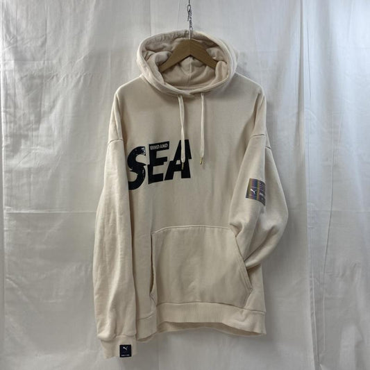 ウィンダンシー WIND AND SEA パーカー 長袖 530900-02 22SP-I PUMA X WIND AND SEA HOODY Eggnog US:L L ロゴ、文字 オフホワイト / オフホワイト / メンズ USED 古着 中古 50133388
