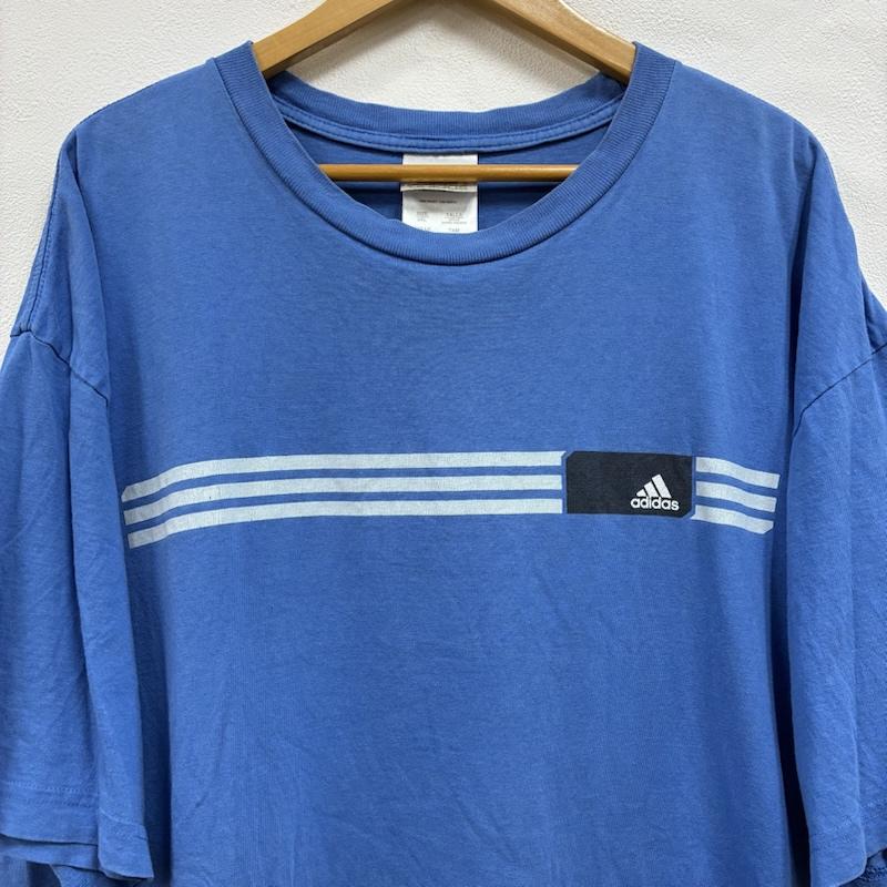 アディダス adidas Tシャツ 半袖 00 s オールド カナダ製 フロント パフォーマンス ロゴ プリント 半袖 Tシャツ XXL ロゴ、文字 X プリント 青 / ブルー / blue X 白 / ホワイト / white X 紺 / ネイビー / navy メンズ USED 古着 中古 50133507