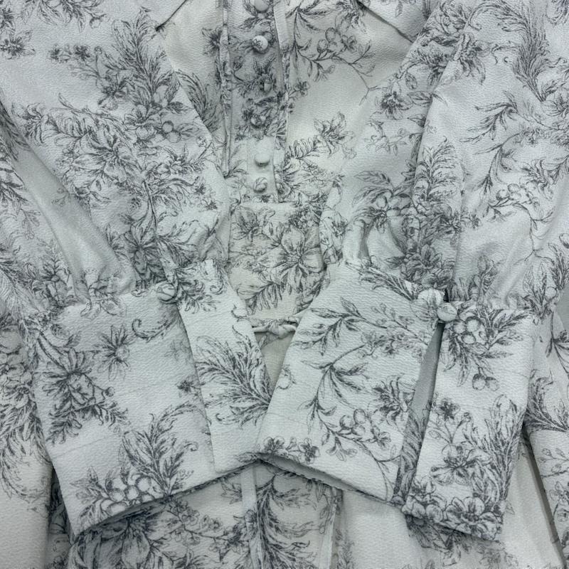 スナイデル SNIDEL ワンピース ロングスカート 23AW Sustaina デコルテ オープン バリエ ワンピ SWFO225038 1 花柄 白 / ホワイト / white X 灰 / グレー / gray レディース USED 古着 中古 50133548