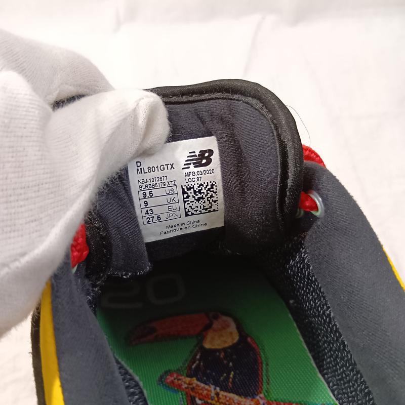 ニューバランス New Balance スニーカー スニーカー THE APARTMENT × NEW BALANCE ML 801GTX toucan ワイズD US9.5/27.5cm GORE-TEX スニーカー 27.5cm ロゴ、文字 黄 / イエロー / yellow X 黒 / ブラック / black メンズ USED 古着 中古 50133552