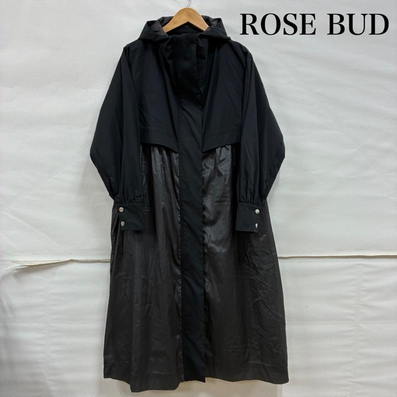 ローズバッド ROSE BUD コート コート一般 20ss シアー ロング コート 切替 フード パーカー 604-0120003 FREE 黒 / ブラック / black レディース USED 古着 中古 50133560