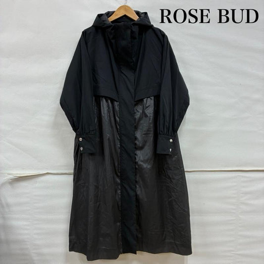 ローズバッド ROSE BUD コート コート一般 20ss シアー ロング コート 切替 フード パーカー 604-0120003 FREE 黒 / ブラック / black レディース USED 古着 中古 50133560