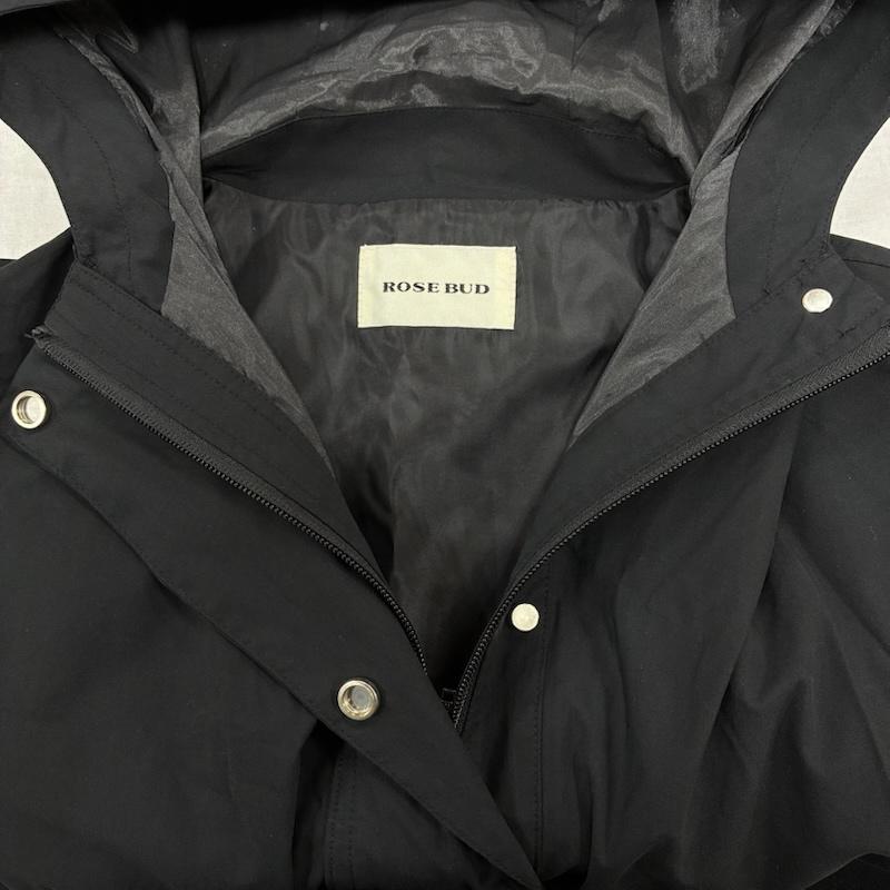 ローズバッド ROSE BUD コート コート一般 20ss シアー ロング コート 切替 フード パーカー 604-0120003 FREE 黒 / ブラック / black レディース USED 古着 中古 50133560