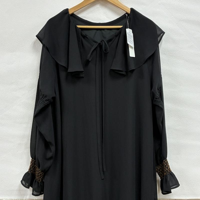 ローズバッド ROSE BUD ワンピース ロングスカート フリル カラー ワンピース 600-3140002 シフォンジョーゼット ティアード FREE 黒 / ブラック / black レディース USED 古着 中古 50133561