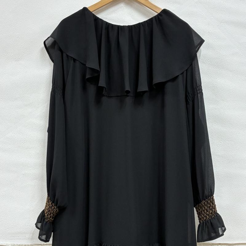 ローズバッド ROSE BUD ワンピース ロングスカート フリル カラー ワンピース 600-3140002 シフォンジョーゼット ティアード FREE 黒 / ブラック / black レディース USED 古着 中古 50133561
