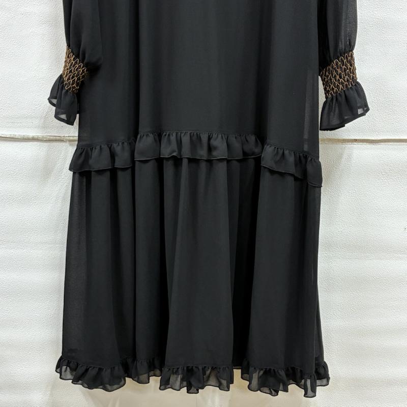 ローズバッド ROSE BUD ワンピース ロングスカート フリル カラー ワンピース 600-3140002 シフォンジョーゼット ティアード FREE 黒 / ブラック / black レディース USED 古着 中古 50133561