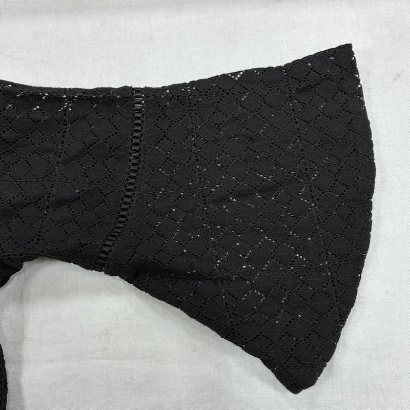 ローズバッド ROSE BUD カットソー 七分袖 フレア スリーブ レース カットソー 600-0110016 FREE 刺繍 黒 / ブラック / black レディース USED 古着 中古 50133567