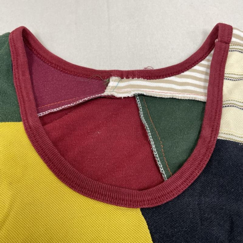 ラコステ LACOSTE タンクトップ タンクトップ ワニ 刺繍 ロゴ パッチワーク タンクトップ リメイク ノースリーブ ロゴ、文字 X 刺繍 X ワンポイント マルチカラー / マルチカラー / multicolor メンズ USED 古着 中古 50133575