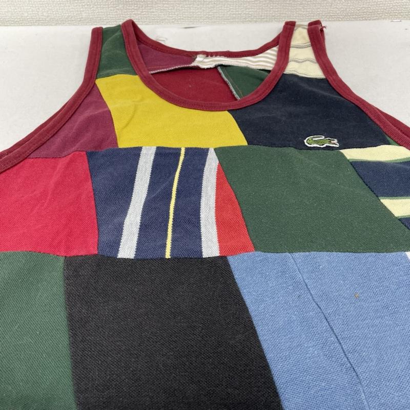 ラコステ LACOSTE タンクトップ タンクトップ ワニ 刺繍 ロゴ パッチワーク タンクトップ リメイク ノースリーブ ロゴ、文字 X 刺繍 X ワンポイント マルチカラー / マルチカラー / multicolor メンズ USED 古着 中古 50133575