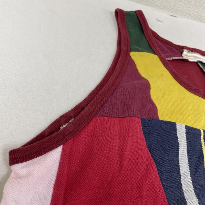 ラコステ LACOSTE タンクトップ タンクトップ ワニ 刺繍 ロゴ パッチワーク タンクトップ リメイク ノースリーブ ロゴ、文字 X 刺繍 X ワンポイント マルチカラー / マルチカラー / multicolor メンズ USED 古着 中古 50133575