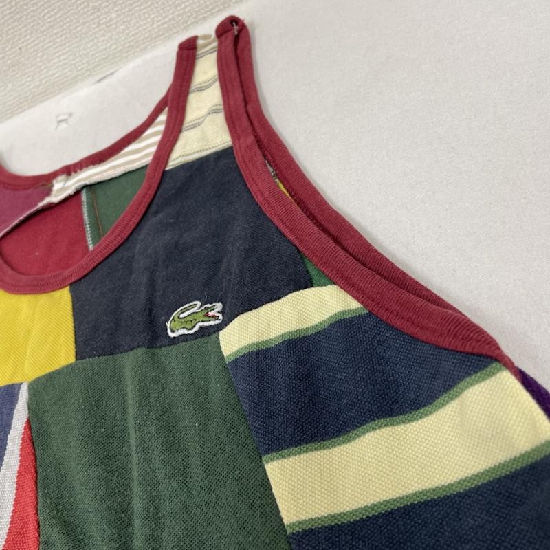 ラコステ LACOSTE タンクトップ タンクトップ ワニ 刺繍 ロゴ パッチワーク タンクトップ リメイク ノースリーブ ロゴ、文字 X 刺繍 X ワンポイント マルチカラー / マルチカラー / multicolor メンズ USED 古着 中古 50133575