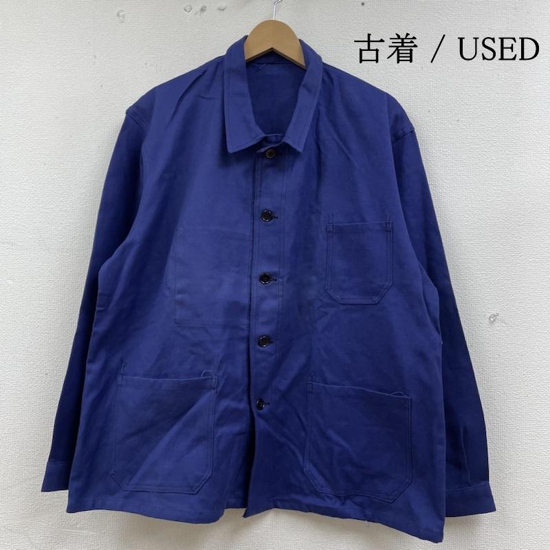 古着 USED ジャケット、上着 ジャンパー、ブルゾン ドイツ軍 カバーオール ワーク ジャケット ヘリンボーン HBT ユーロ ヴィンテージ 無地 青 / ブルー / blue メンズ USED 古着 中古 50133612