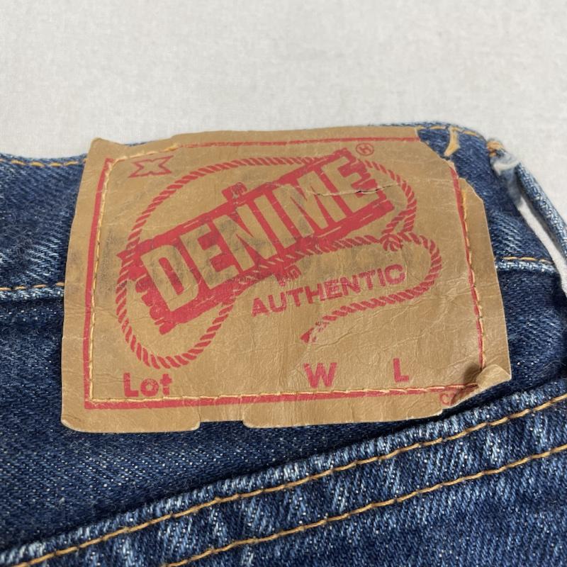 ドゥニーム Denime パンツ デニム、ジーンズ 旧ドゥニーム ORIZZONTI XXモデル 皮パッチ ストレート デニム パンツ ジーンズ ジーパン ボタンフライ 29インチ ロゴ、文字 インディゴ / インディゴ / Indigo メンズ USED 古着 中古 50133731