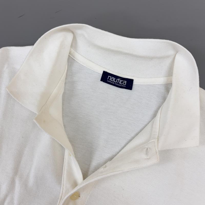 ノーティカ NAUTICA ポロシャツ 半袖 212-1290 ビッグ シルエット オーバー サイズ 鹿の子 半袖 ポロシャツ 白 ホワイト XL 白 / ホワイト / white メンズ USED 古着 中古 50133781