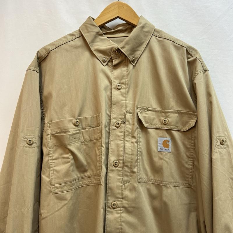 カーハート Carhartt シャツ、ブラウス 長袖 SOLID SHORT L/S SHIRT ボタンダウンシャツ ワークシャツ L ベージュ / ベージュ / beige メンズ USED 古着 中古 50133829