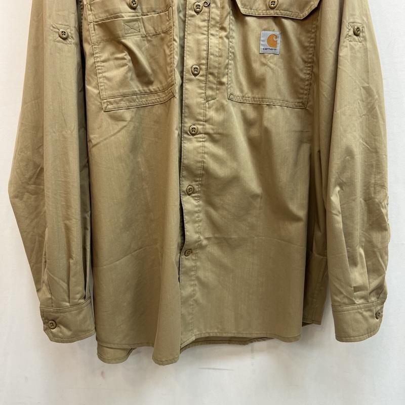 カーハート Carhartt シャツ、ブラウス 長袖 SOLID SHORT L/S SHIRT ボタンダウンシャツ ワークシャツ L ベージュ / ベージュ / beige メンズ USED 古着 中古 50133829