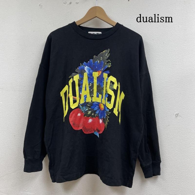 古着 USED Tシャツ 長袖 dualism ロンT 長袖 Tシャツ クルーネック ロゴ ビッグプリント FREE ロゴ、文字 X  X プリント 黒 / ブラック / black メンズ USED 古着 中古 50133861