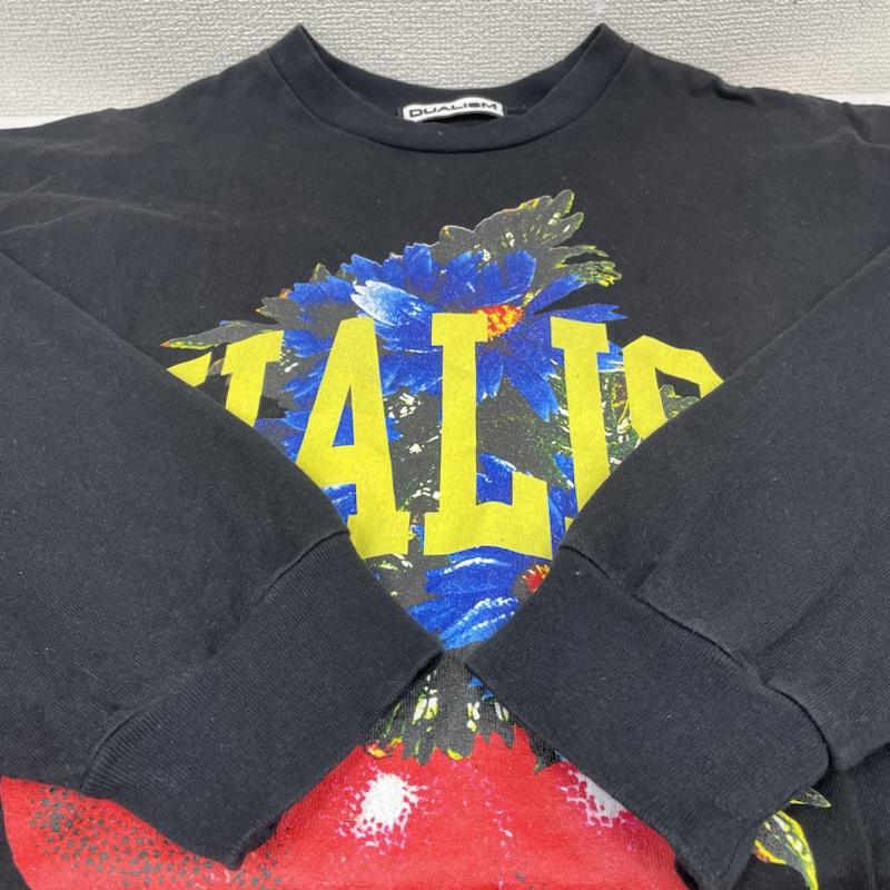 古着 USED Tシャツ 長袖 dualism ロンT 長袖 Tシャツ クルーネック ロゴ ビッグプリント FREE ロゴ、文字 X  X プリント 黒 / ブラック / black メンズ USED 古着 中古 50133861