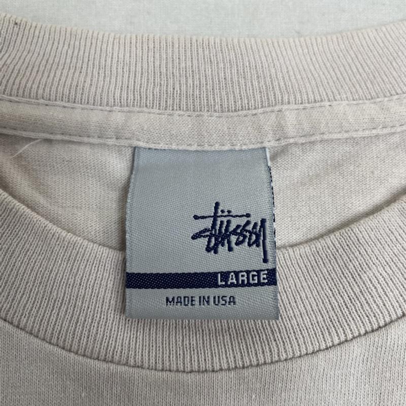 ステューシー STUSSY Tシャツ 半袖 OLD 90s USA製 SS ロゴ モノグラム Tシャツ L ロゴ、文字 X プリント グレージュ / グレージュ / レディース USED 古着 中古 50133865