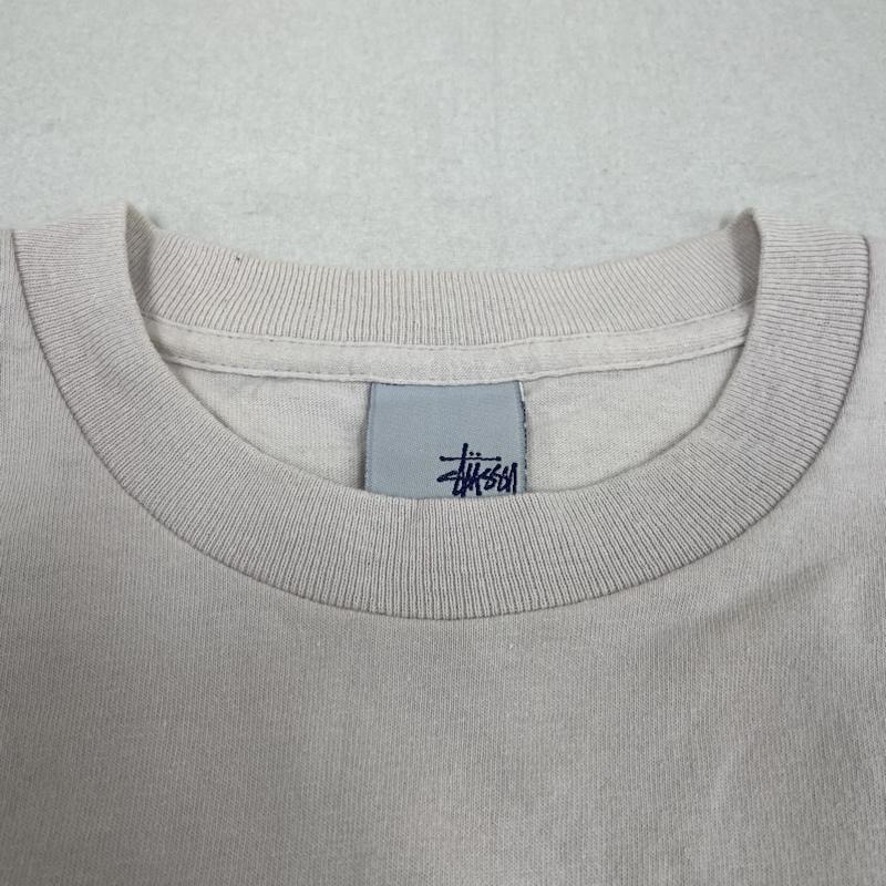 ステューシー STUSSY Tシャツ 半袖 OLD 90s USA製 SS ロゴ モノグラム Tシャツ L ロゴ、文字 X プリント グレージュ / グレージュ / レディース USED 古着 中古 50133865