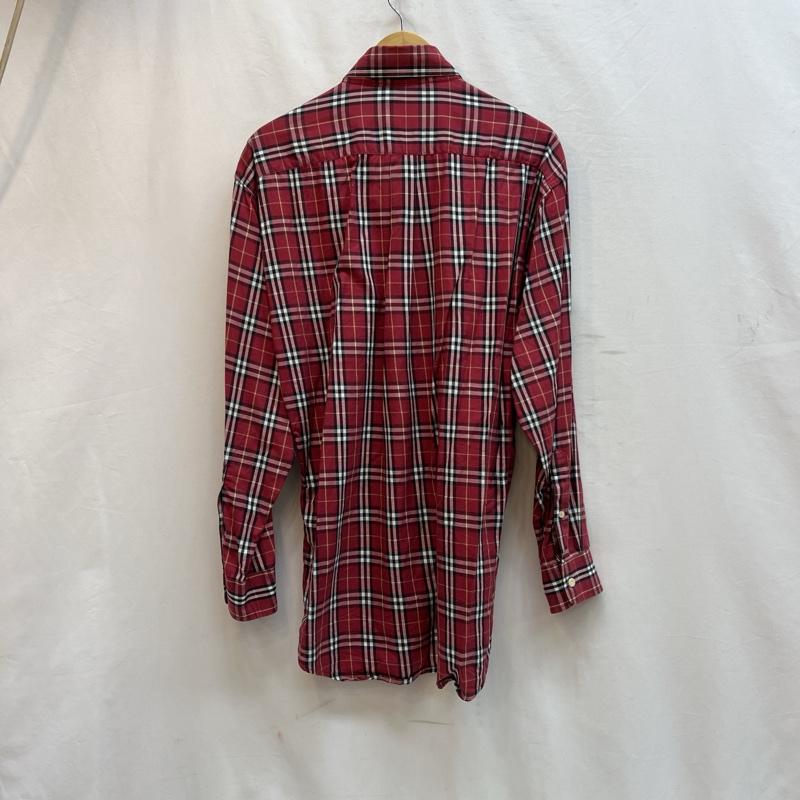 バーバリーズ BURBERRYS シャツ、ブラウス 長袖 90s イギリス製 ノバチェック ボタンダウンシャツ L 赤 / レッド / red メンズ USED 古着 中古 50133959