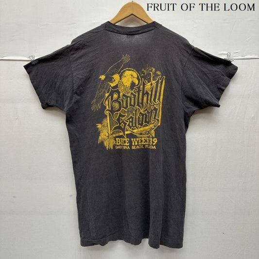 古着 USED Tシャツ 半袖 80s 89年製 Boothill Saloon FRUIT OF THE LOOM USA製 シングルステッチ フェード プリント Tシャツ L チャコールグレー / チャコールグレー / メンズ USED 古着 中古 50133996