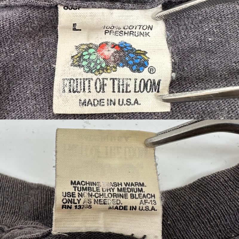 古着 USED Tシャツ 半袖 80s 89年製 Boothill Saloon FRUIT OF THE LOOM USA製 シングルステッチ フェード プリント Tシャツ L チャコールグレー / チャコールグレー / メンズ USED 古着 中古 50133996