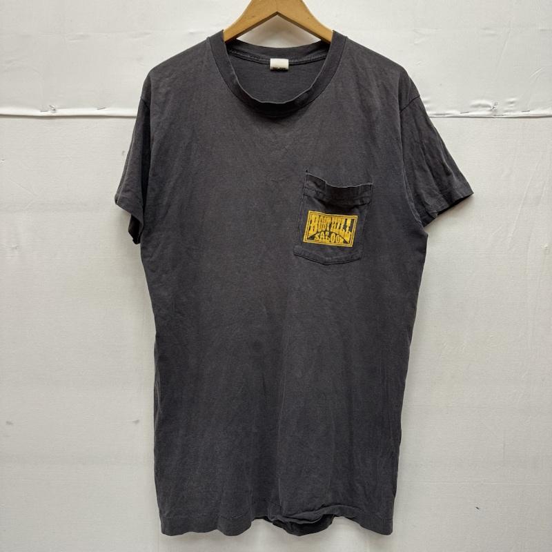 古着 USED Tシャツ 半袖 80s 89年製 Boothill Saloon FRUIT OF THE LOOM USA製 シングルステッチ フェード プリント Tシャツ L チャコールグレー / チャコールグレー / メンズ USED 古着 中古 50133996