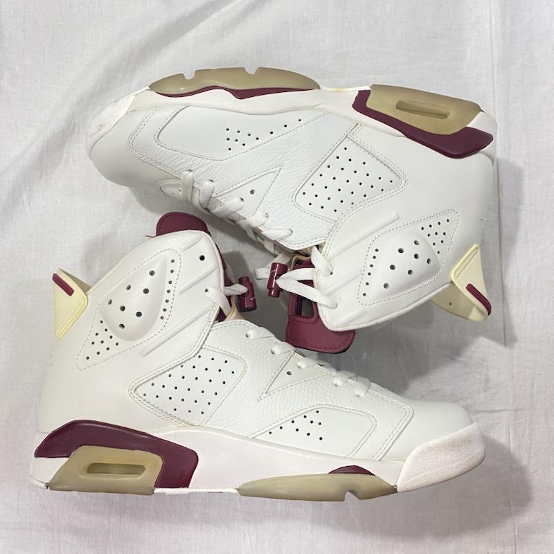 ナイキ NIKE スニーカー スニーカー 384664-116 NIKE AIR JORDAN 6 RETRO MAROON US10.5/28.5cm US：10 ロゴ、文字 白 / ホワイト / white X えんじ / ワインレッド / dark red メンズ USED 古着 中古 50134008