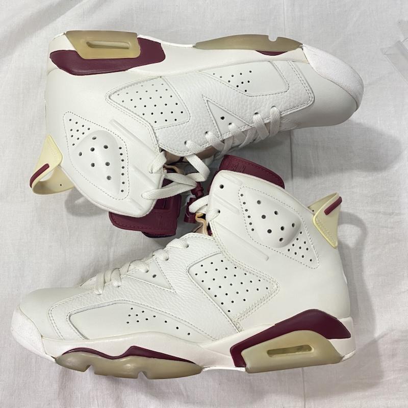 ナイキ NIKE スニーカー スニーカー 384664-116 NIKE AIR JORDAN 6 RETRO MAROON US10.5/28.5cm US：10 ロゴ、文字 白 / ホワイト / white X えんじ / ワインレッド / dark red メンズ USED 古着 中古 50134008
