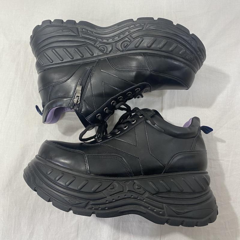 ヨースケ YOSUKE スニーカー スニーカー 厚底スニーカー オリジナルニューモールドソール black × purple 27cm 27.0cm 無地 黒 / ブラック / black X 紫 / パープル / purple メンズ USED 古着 中古 50134040