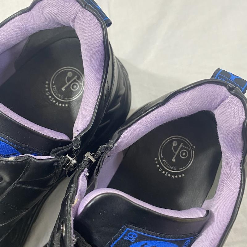 ヨースケ YOSUKE スニーカー スニーカー 厚底スニーカー オリジナルニューモールドソール black × purple 27cm 27.0cm 無地 黒 / ブラック / black X 紫 / パープル / purple メンズ USED 古着 中古 50134040