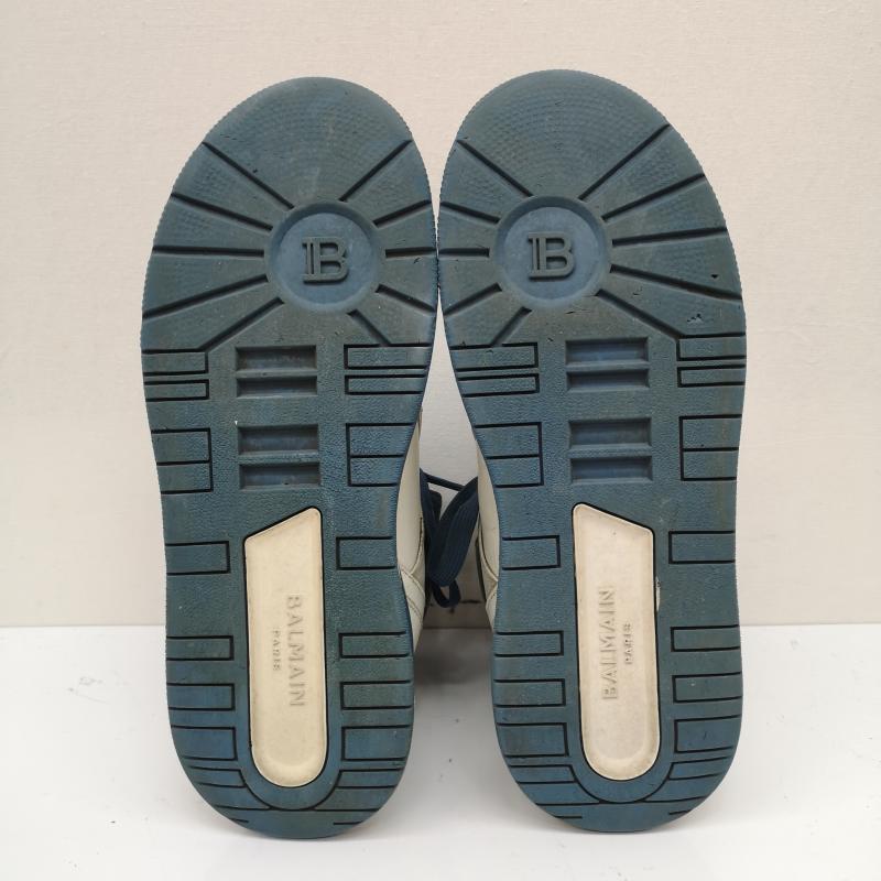 バルマン BALMAIN スニーカー スニーカー レザー ハイカット スニーカー 41 26.0cm 白 / ホワイト / white X 青 / ブルー / blue メンズ USED 古着 中古 50134042