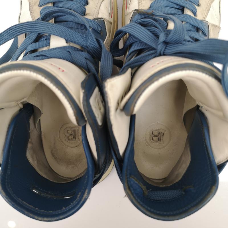 バルマン BALMAIN スニーカー スニーカー レザー ハイカット スニーカー 41 26.0cm 白 / ホワイト / white X 青 / ブルー / blue メンズ USED 古着 中古 50134042