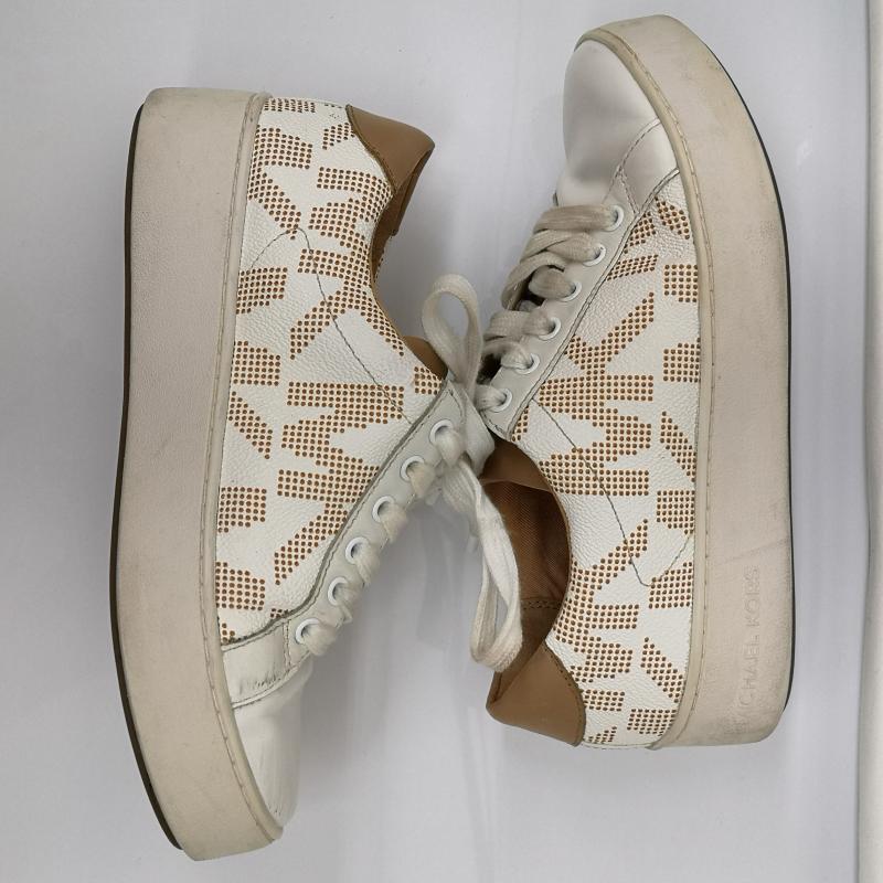 マイケルコース MICHAEL KORS スニーカー スニーカー MK シグネチャー ロゴ ローカット スニ－カ－ US：5 茶 / ブラウン / brown X 白 / ホワイト / white レディース USED 古着 中古 50134064