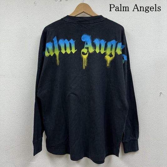 パーム・エンジェルス Palm Angels Tシャツ 長袖 22AW Sprayed Palm Logo Over Tee プリント Tシャツ ロンT PMAB001F22JER003 M 黒 / ブラック / black メンズ USED 古着 中古 50134113